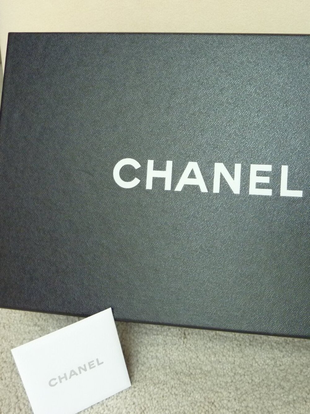 Chanel Black Empty Shoe Box for storage SZ 11.5" x 7" x 4" White logo on Front
